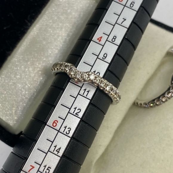Neil Lane 14k White Gold Contour Diamond Bands-Signed ❤️ SALE - Picture 5 of 15